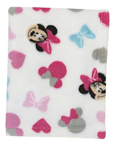 Disney Minnie Mouse Manta De Felpa Rosa, Blanco, Color Color Peluche De Minnie Mouse Rosa, Blanco, Aguamarina