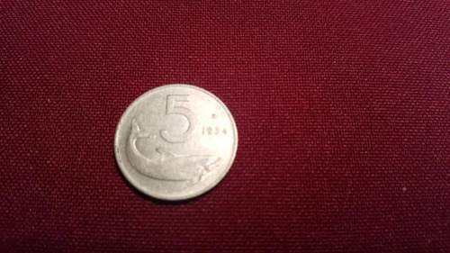 Italia - Moneda De 5 Liras - Año: 1954-aluminio