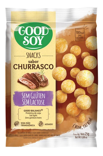 Imagem 2 de 5 de 12x Snacks De Soja Goodsoy Sabor Churrasco 25g