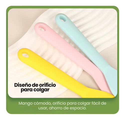 Trío Pala Espátula Silicona Utensilio Cocina Antiadherente