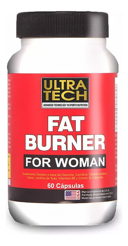 Quemador De Grasas Fat Burner Ultra Tech Mujer X60 Capsulas