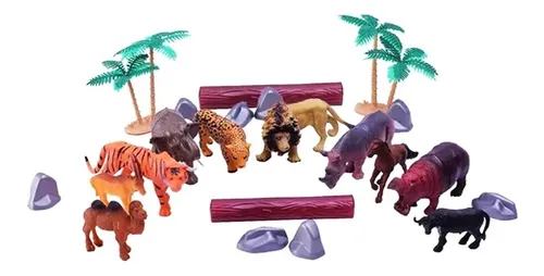 Animales Mu ecos De Selva X 22 Piezas En Frasco Duende Azul