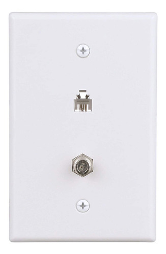 Placa De Pared Con Conector Telefonico / Coaxial Eaton