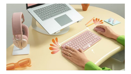 Teclado + Mouse Logitech K380s + M350s Bluetooth Rose