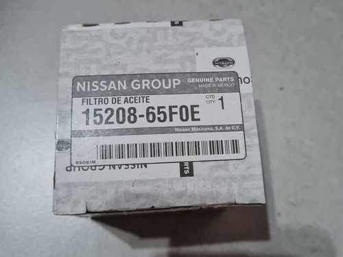 Filtro De Óleo Nissan Original Sentar 2.0 2013 A 16 Novo