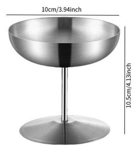 Cazón De Postre Sorbet Bowl Bocina De Ensalada 150 Ml Plata