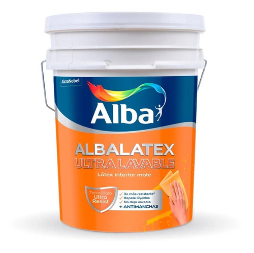 Albalatex Ultra Lavable Mate Interior X 10lt + Pincel N15