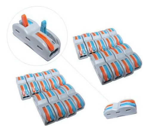 100 Pçs Conector Borne Emenda 2 Fios Duplo - Modelo Pct 2-2