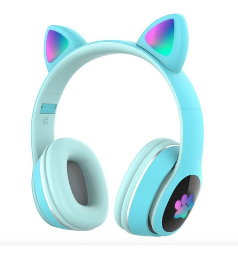 Auriculares Bluetooth Inalámbricos Orejas Gato Luz Led 