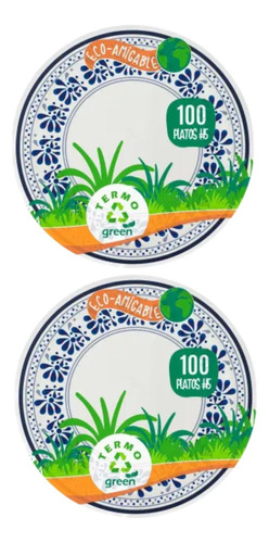 Platos Desechables Talavera 200 Pzas 