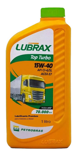 Aceite mineral Lubrax Top Turbo Ci-4 15w40, 1 litro