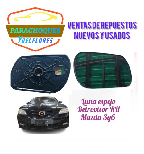 Luna Espejo Retrovisor Rh Mazda 3 Y 6