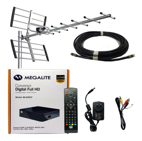 Combo Decodificador Tda Hd + Antena Yagi + 10mts Cable Promo