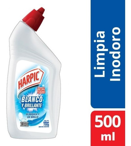 Limpiador Gel Harpic Blanco Y Brillante 500ml. Caja X 3u