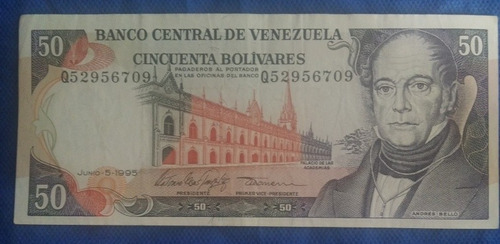 Billete De 50 Bolívares Año 1995, Estado 7