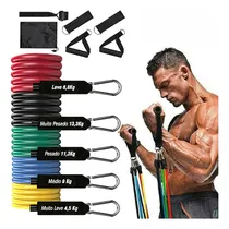 Comprar Piva Store Kit Elásticos Academia 11 Peças Borracha Corda Tubos Alças Âncoras Crossfit Elastico Extensor Faixa Elástica Exercício Treinos Fisioterapia Funcional Ginastica Látex Musculação Premium