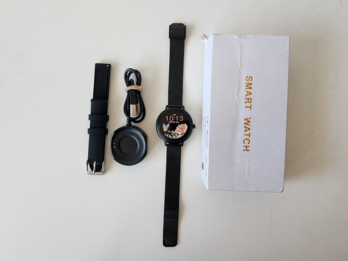 Imagen 1 de 5 de Smartwatch Reloj Inteligente Negro Cf80 En Caja Completo