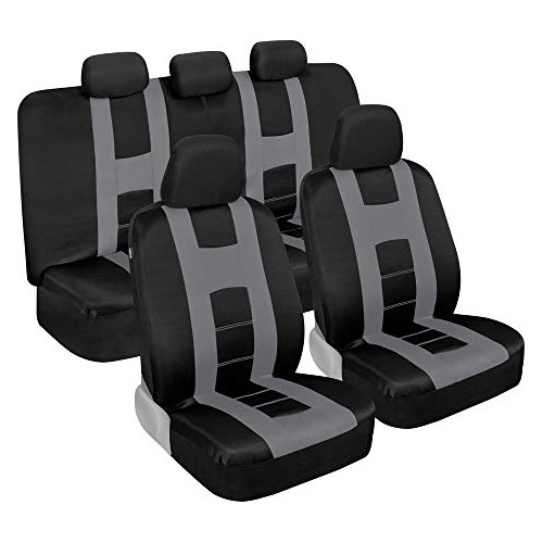Carxs Forza Light Gray Car Seat Covers Full Set, Two-tone Fr
