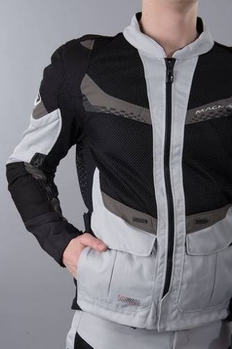 Imagen 7 de 10 de Campera Cordura Macna Furio Gris Claro-negro-gris Pardo