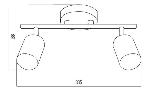 Imagen 2 de 5 de Aplique Pared Techo 2 Luces Gu10 Spot De Metal Joris Negro