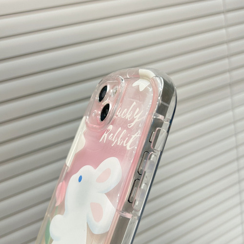 Carcasa De Conejo Manchada Rosa For iPhone For AirPods