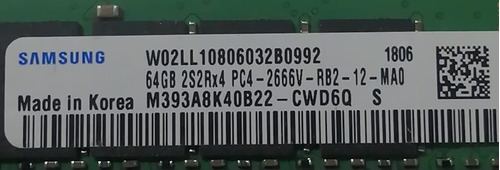 Memoria Ram Samsung 64gb 2s2rx4 Pc4-2666v-rb2-12 Ma0