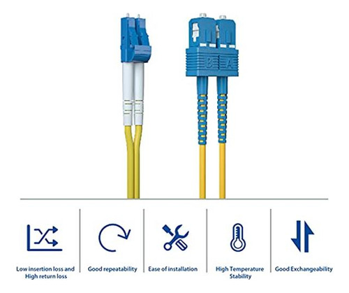 Os1/os2 Lc To Sc Fiber Patch Cable Single Mode Duplex - 10m