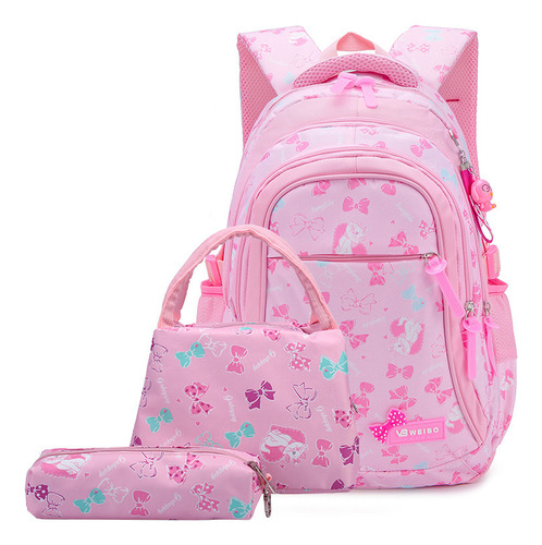 Mochila Escolar Niña Moderna Juvenil Premium, Gran Capacidad, Mochila Escolar Impermeable, Mochila Con Almuerzo Y Bolsa Para Lápices , 3pcs