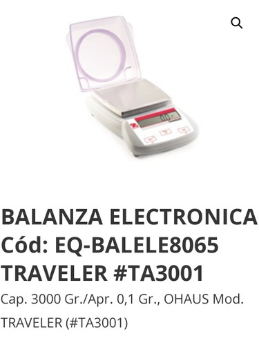 Balanza Ohaus Traveler 3.000 Gr Precisión  0.1 Gr