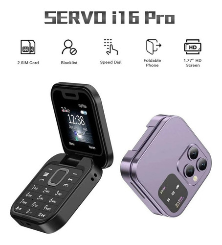 2025 Nuevo Flip Mini Teléfono Móvil Con Radio Fm 2 Tarjetas Sim