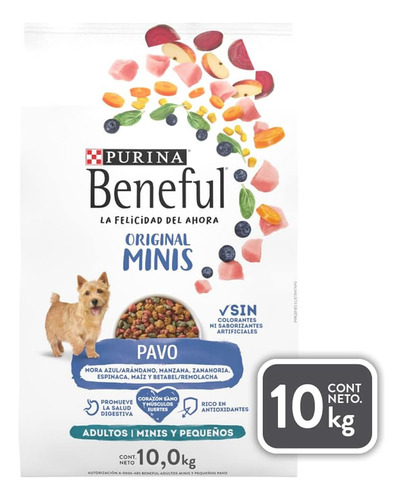 Alimento Beneful Croquetas Perro  Purina Beneful Original Carne para perro adulto todos los tamaños sabor pavo y arándanos en bolsa de 10kg