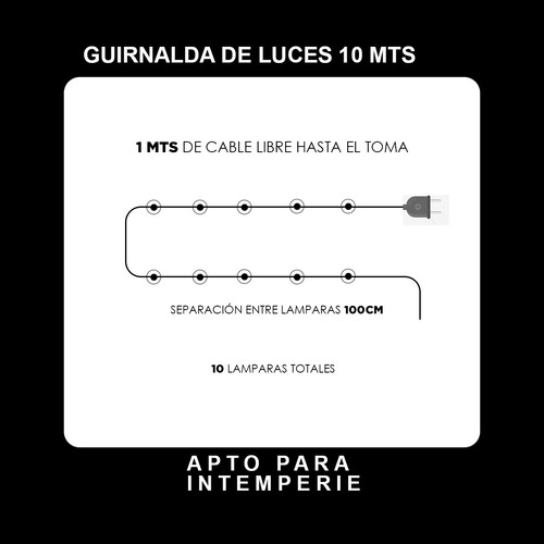 Imagen 3 de 10 de * 10 M Guirnalda Vintage / Retro - Luz Cálida Incandescente