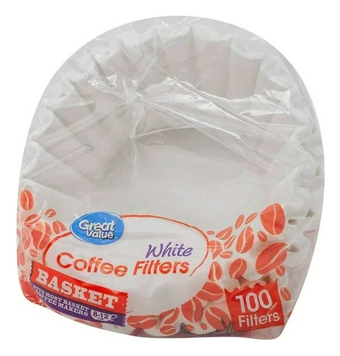 7 Pzas Filtro Para Cafetera Great Value Con 100 Pzas