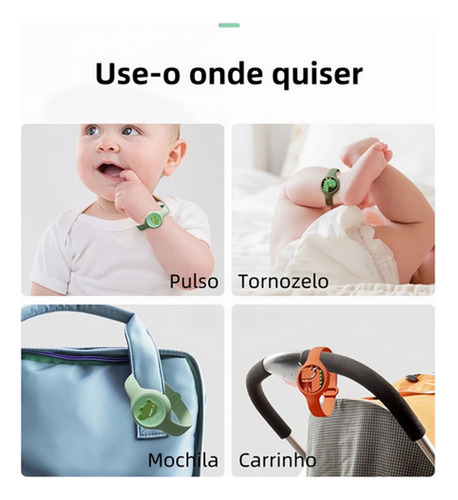 Kit 05 Pulseira Relógio C/ Proteção Citronela Anti Mosquito