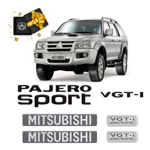 Adesivos Pajero Sport Vgt-i 2009 Mitsubishi Preto - Genérico