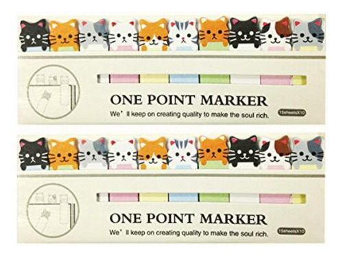 Wrapables Bookmark Flag Tab Sticky Notes, Kitties, Set Of 2