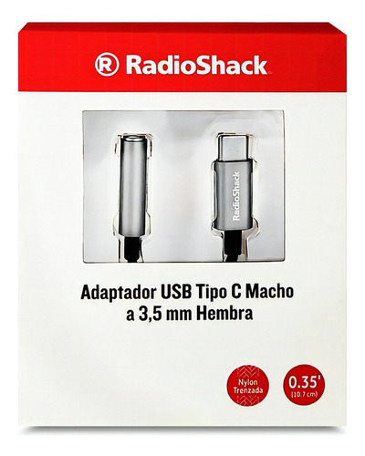Adaptador Plug de 1 TIPO C macho a 1 3.5 hembra RadioShack H-03 plata de 10.7cm