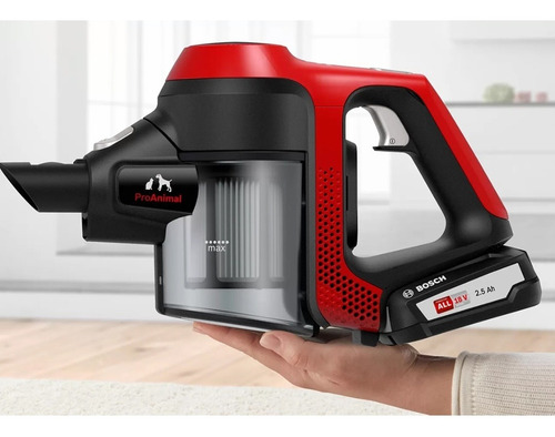 Aspiradora inalámbrica Vertical Bosch Serie 6 Pro Animal 0.3L roja BBS61PET2