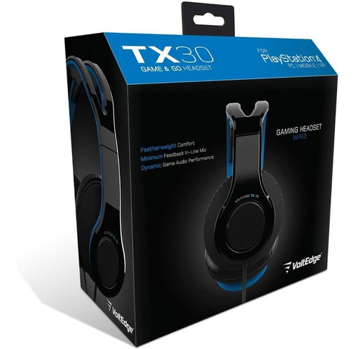 Headset Alámbrico Tx30 Voltedge Para Playstation 4 Color Azul