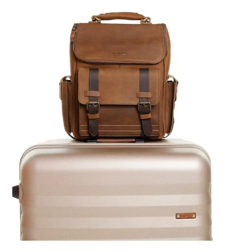 Morral De Cuero Vintage Miel Vélez | Cuotas sin interés