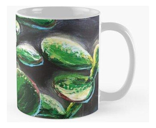 Taza X4 Pintura Con Cuchillo De Paleta De Planta De Jade Cal