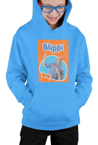 Poleron Infantil Blippi Youtuber Logo Estampado Unisex Niños Algodon