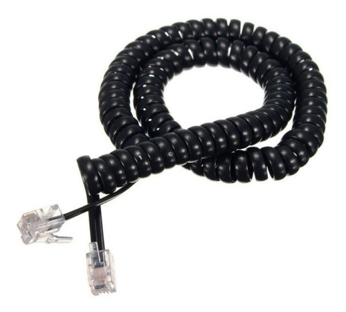 Cable Rulo Espiral Telefono 50cm A 4m Blanco Negro