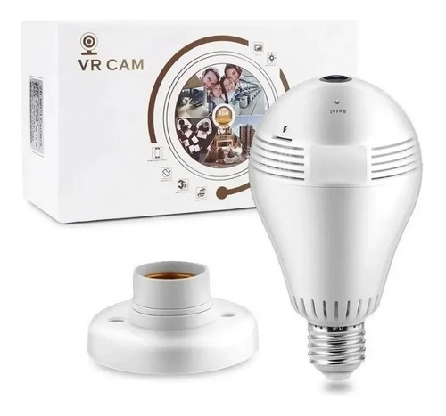 Imagem 1 de 8 de Lâmpada Espiã Câmera Visão Noturna Ip Led Wifi Hd Panorâmica