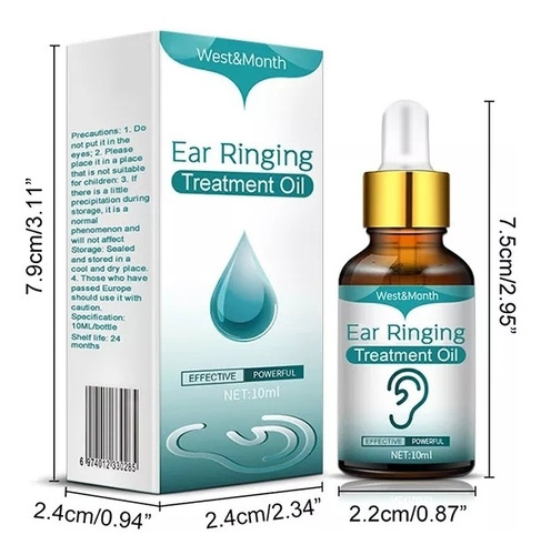 Aceite De Tinnitus Alivia Dolor Oídos, Sordera,zumbidos 10ml