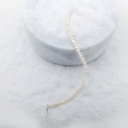 Pulseira Pérolas Naturais Prata Coleção Oceano Comprimento 19 Cm Cor Champanhe Diâmetro 8 Cm