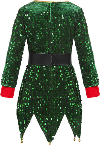 Frekuyrt Conjunto De Disfraz De Elfo Para Niñas, Vestido De
