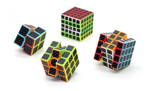 Combo Cubo Rubik  Setx4 Qiyi Fibra Carbono Original Warrior