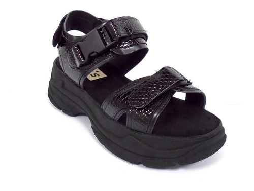 Imagen 1 de 6 de Sandalias Gomon Plataforma Media Mujer Abrojo Broche Confort