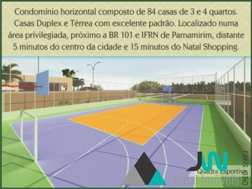 Imagem 5 de 20 de Esmeralda - Venda De Casa Duplex Com 3 Ou 4 Quartos, A Poucos Metros Do Atacadão E If De Parnamirim - Ca00078 - 32284175